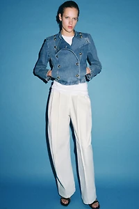 ZW COLLECTION SHOULDER PAD DENIM JACKET