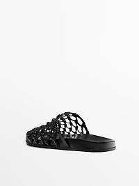 Sabot cuir tressé