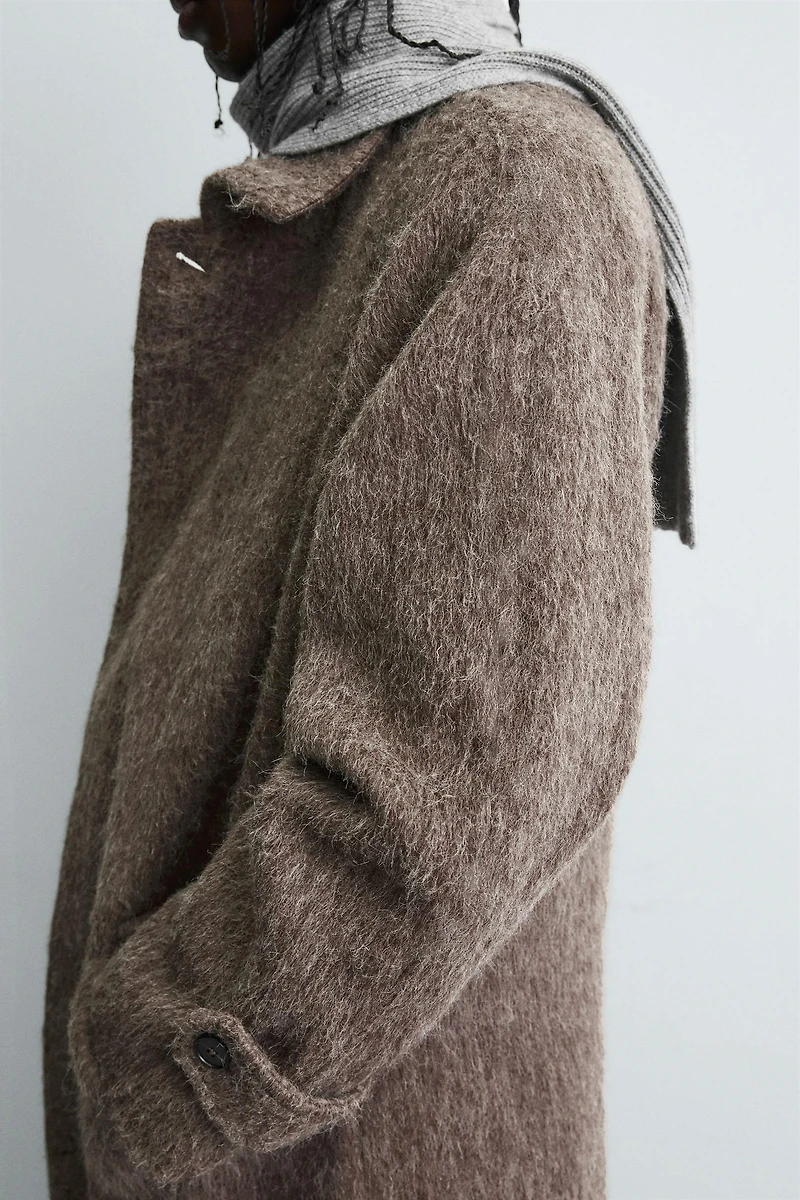 FAUX FUR WOOL COAT
