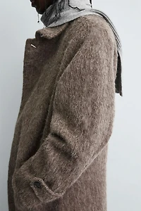 FAUX FUR WOOL COAT