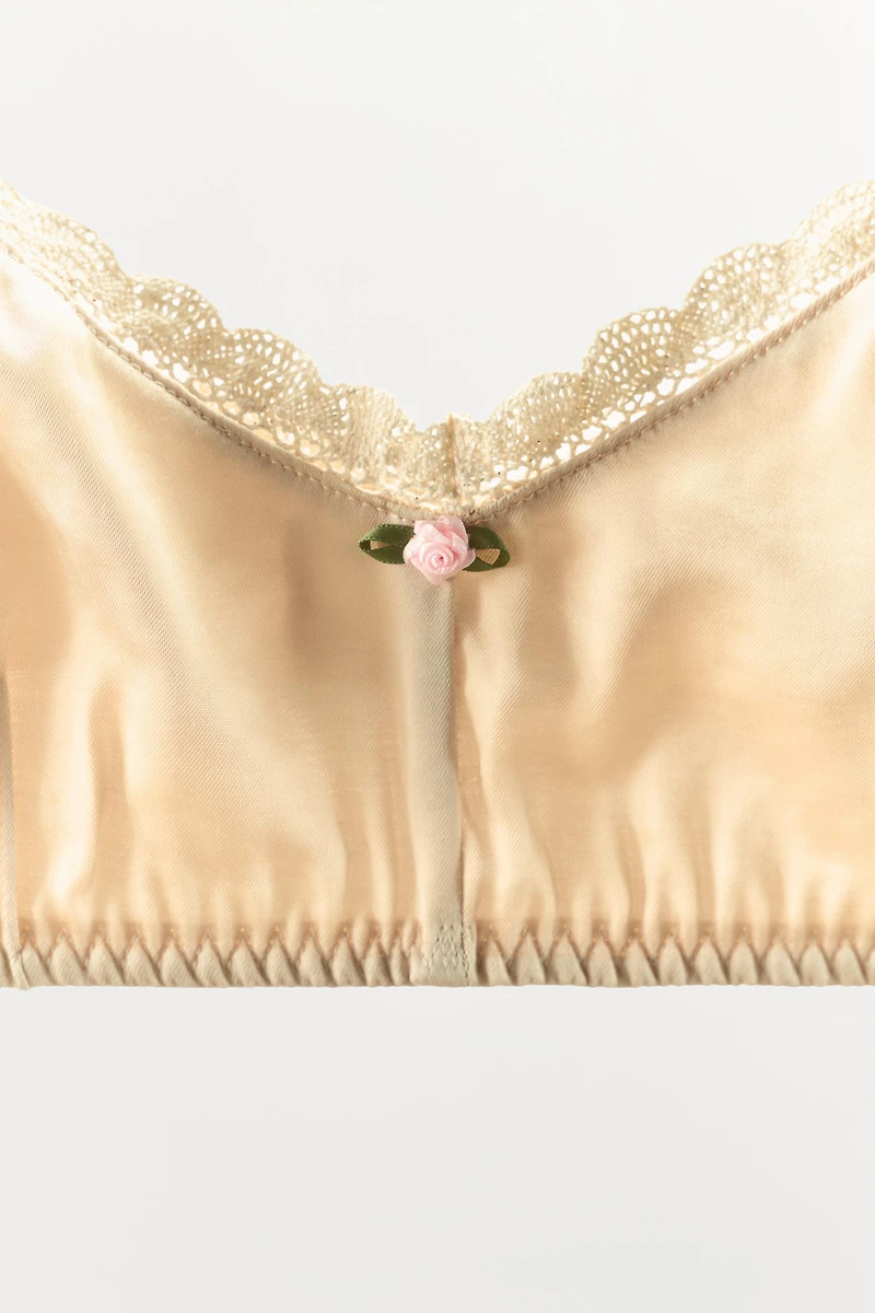 SOUTIEN-GORGE DENTELLE FLEUR EN CONTRASTE
