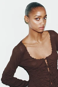 RUCHED TIE TOP