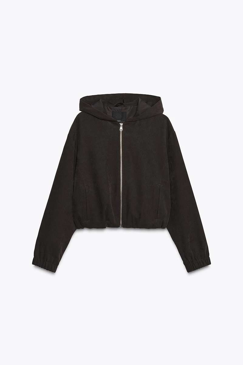 HOODED BOMBER JACKET