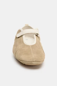 LEATHER STRAP BALLET FLATS