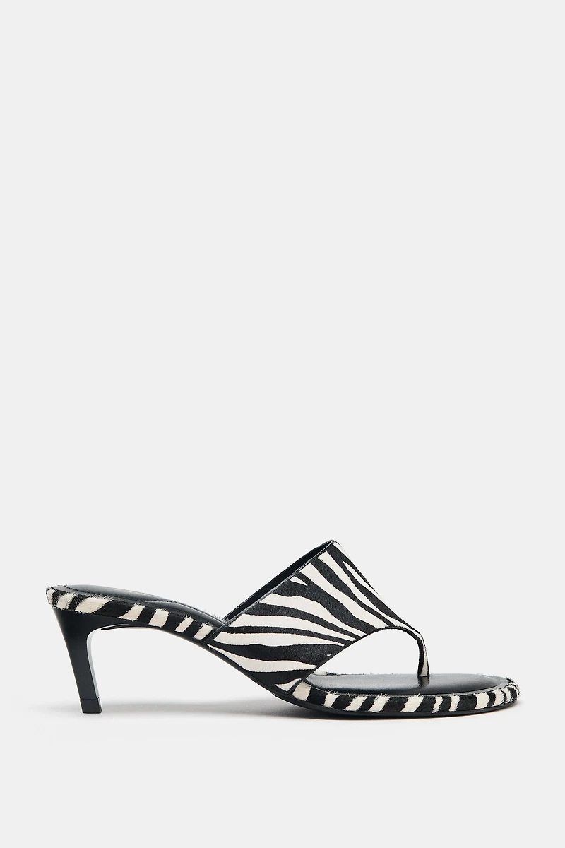 ANIMAL PRINT LEATHER SANDALS
