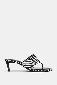 ANIMAL PRINT LEATHER SANDALS