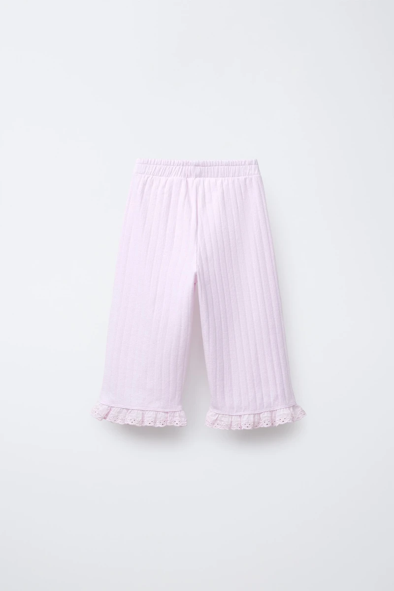 SWISS EMBROIDERED JACQUARD PANTS