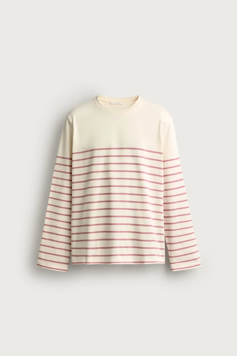 RELAXED FIT JACQUARD STRIPE T-SHIRT