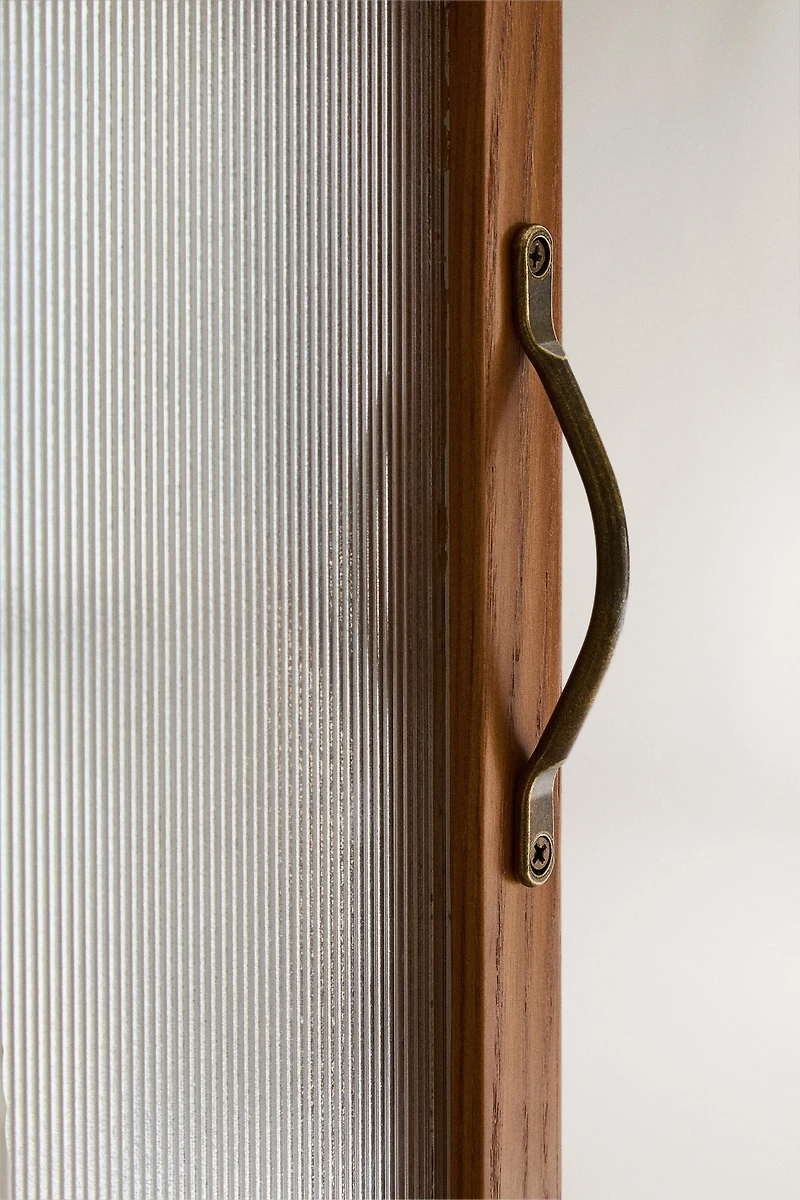 ASH WOOD STORAGE UNIT WITH GLASS DOORS