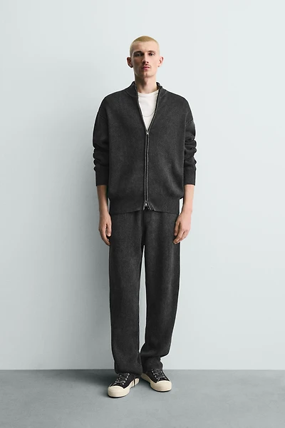 GILET EN MAILLE STRUCTURÉE LAVÉE