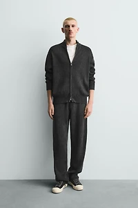 GILET EN MAILLE STRUCTURÉE LAVÉE