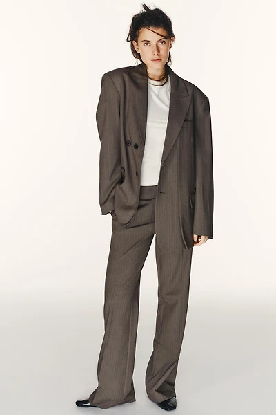 BLAZER OVERSIZE À RAYURES EN DOUBLE TISSU