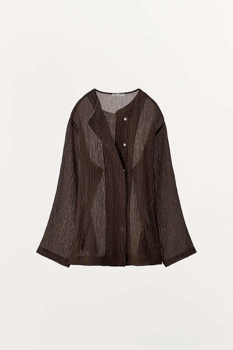 TEXTURED SHIRT WITH VISCOSE