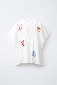 EMBROIDERED SEA BEAD CAFTAN