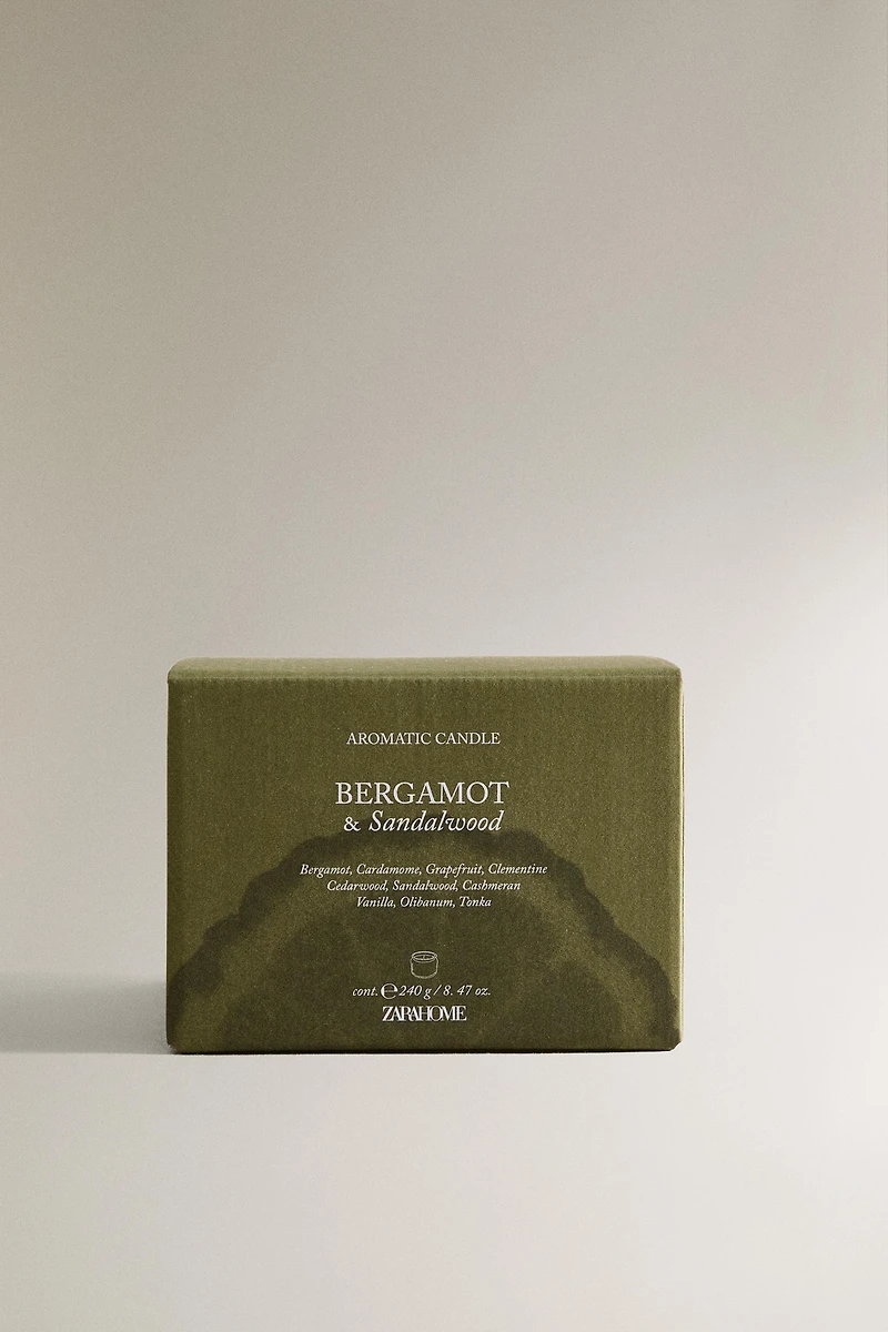 (240 G) BOUGIE PARFUMÉE BERGAMOTE & BOIS DE SANTAL