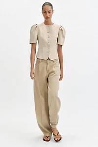 VESTE À MANCHES COURTES BOUFFANTES