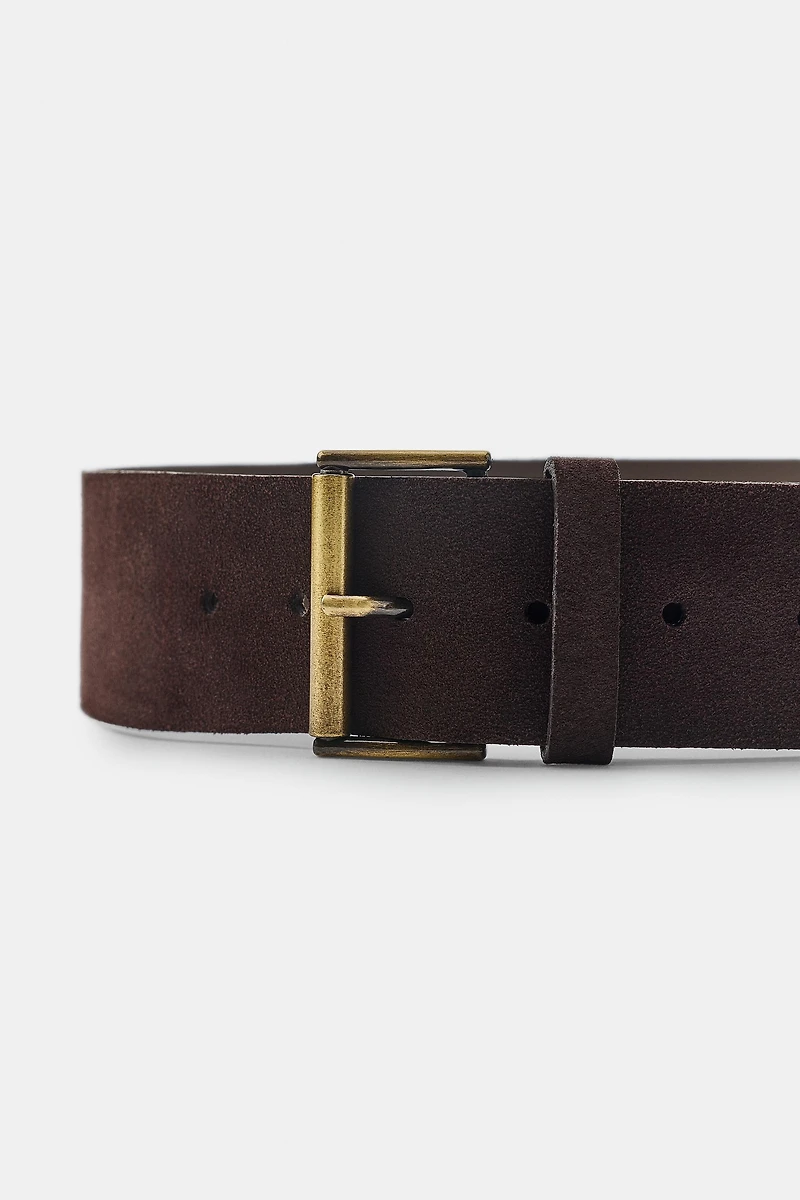 100% SPLIT LEATHER BELT
