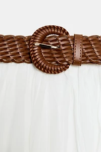BELTED MIDI SKIRT