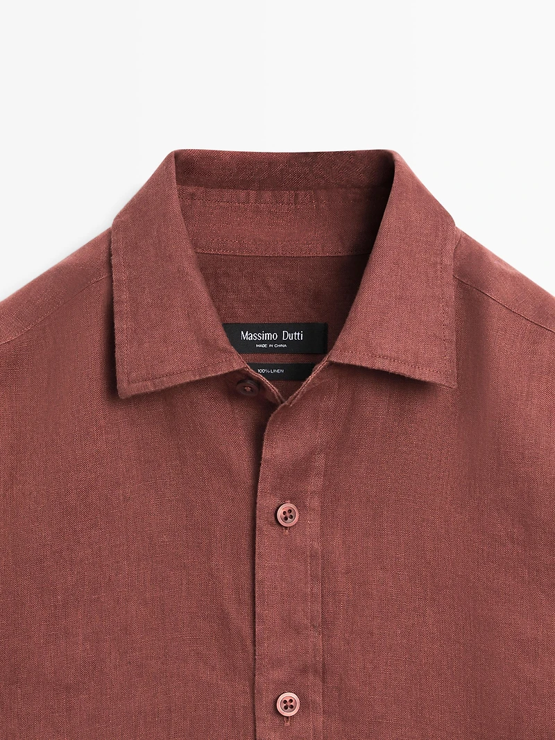 Slim fit 100% linen shirt