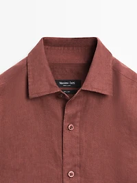 Slim fit 100% linen shirt