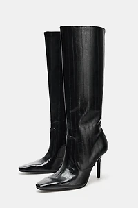 ENGRAVED HEELED BOOTS