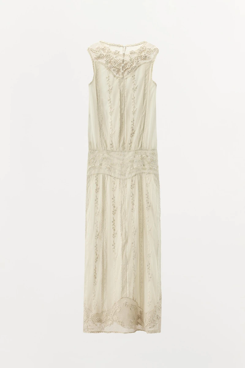 LIMITED EDITION EMBROIDERED LACE BEADED DRESS