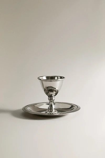 STEEL EGG CUP WITH PLATE