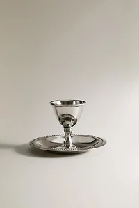STEEL EGG CUP WITH PLATE