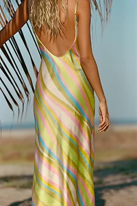 PRINTED SATIN EFFECT MIDI DRESS