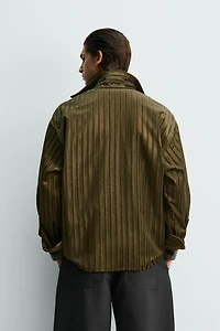 CHEMISE À RAYURES EN RELIEF VELOURS