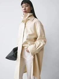 Cotton trench coat with roll-up sleeves