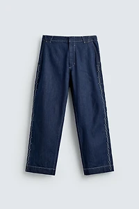 EMBROIDERED BAND DETAIL JEANS