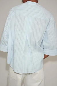 ZW COLLECTION ASYMMETRICAL STRIPED SHIRT