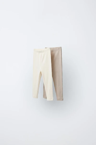 TWO-PACK OF PLAIN RIBBED LEGGINGS