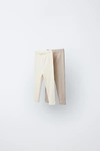 TWO-PACK OF PLAIN RIBBED LEGGINGS