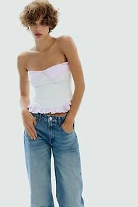 CONTRAST STRAPLESS TOP