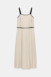 LINEN BLEND MIDI DRESS