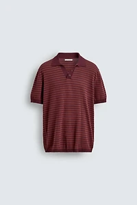 POLO EN MAILLE JACQUARD À RAYURES