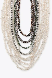 LOT DE 2 COLLIERS FANTAISIE PERLES