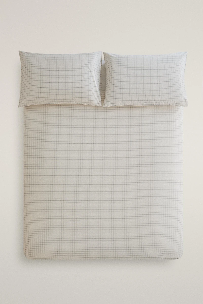 CHECKED COTTON DUVET COVER
