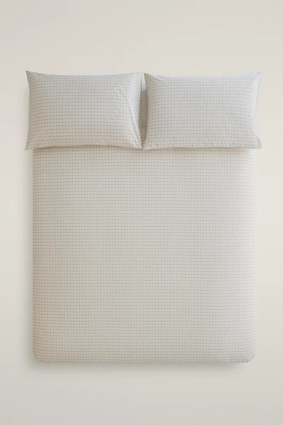 CHECKED COTTON DUVET COVER