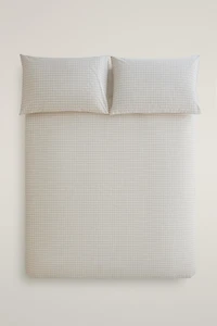 CHECKED COTTON DUVET COVER
