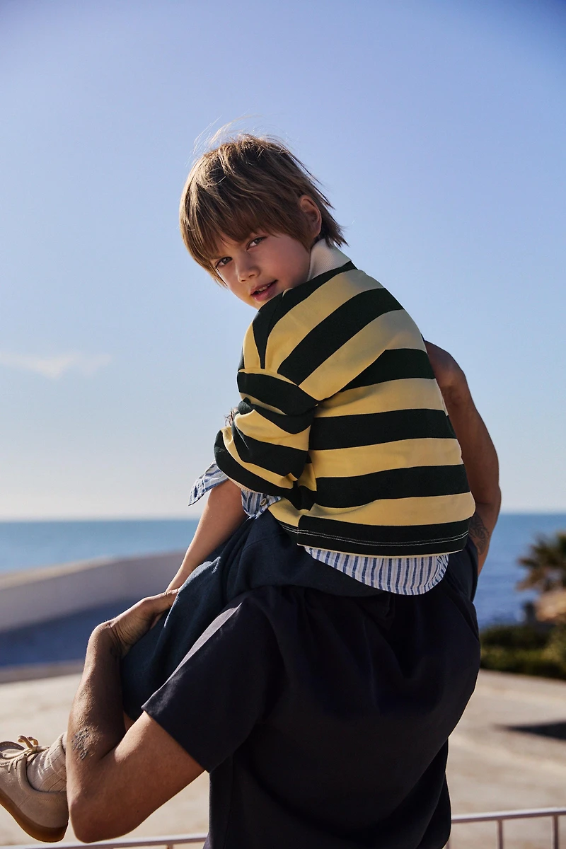 STRIPED POLO SWEATSHIRT