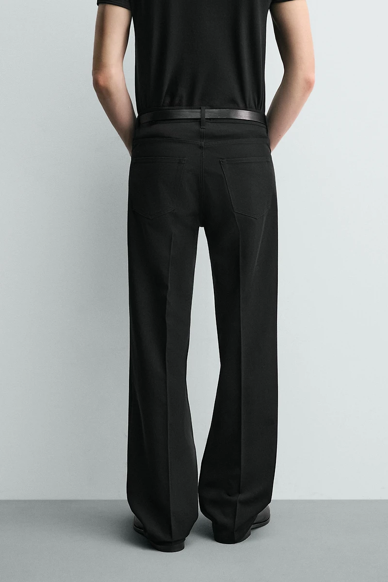 FLARE FIT TEXTURED PANTS