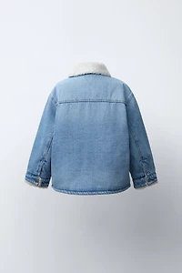 SURCHEMISE EN DENIM IMITATION PEAU DE MOUTON
