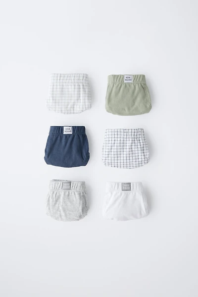 2-6 YEARS/ SIX-PACK OF CHECKERED BRIEFS