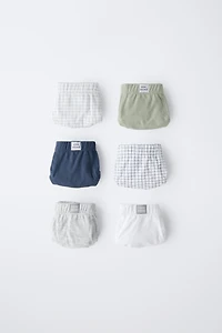 2-6 YEARS/ SIX-PACK OF CHECKERED BRIEFS