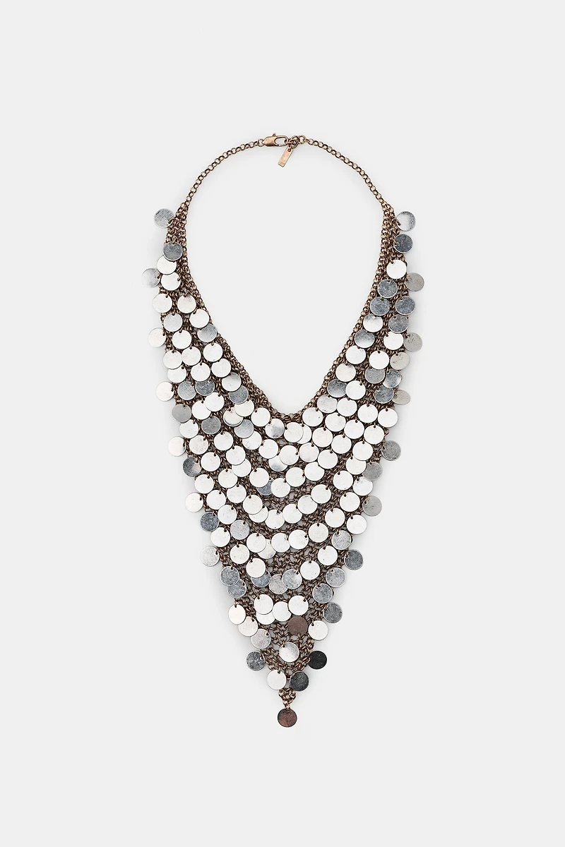 METAL PLATE BIB NECKLACE