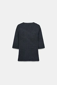 SHORT SLEEVE KNIT TOP