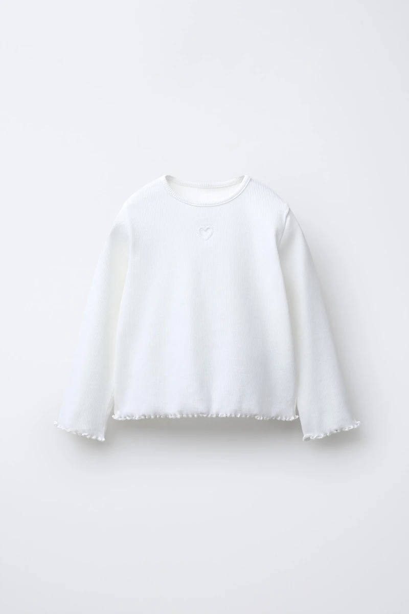 T-SHIRT CÔTELÉ CŒUR